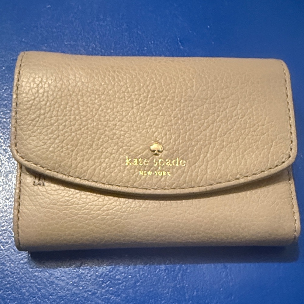 Kate Spade Taupe Trifold Leather Wallet